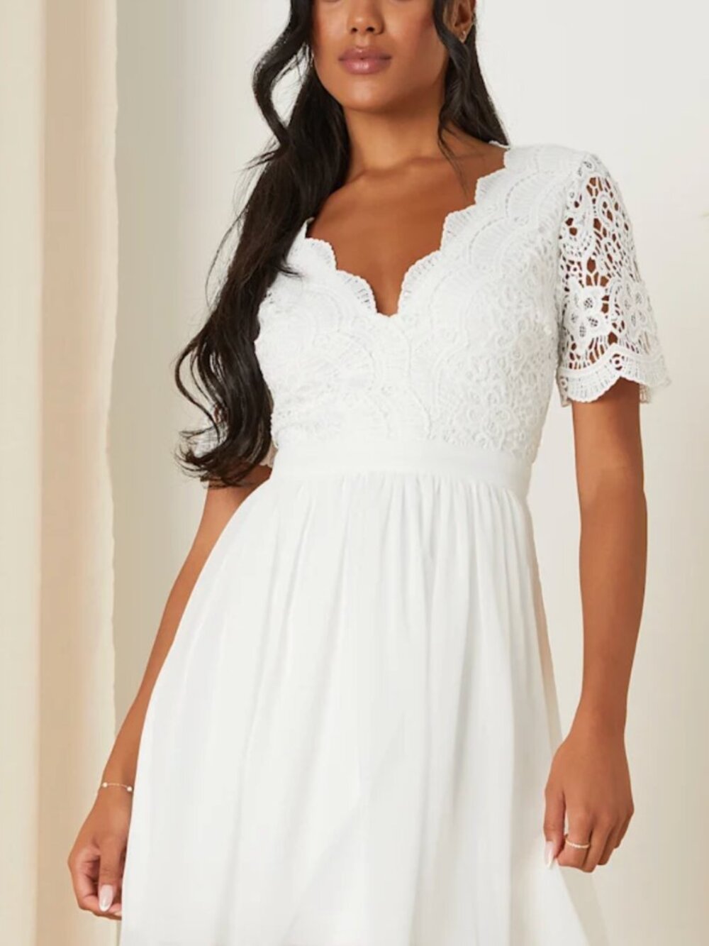 Angel in Disguise White Lace Skater Dress